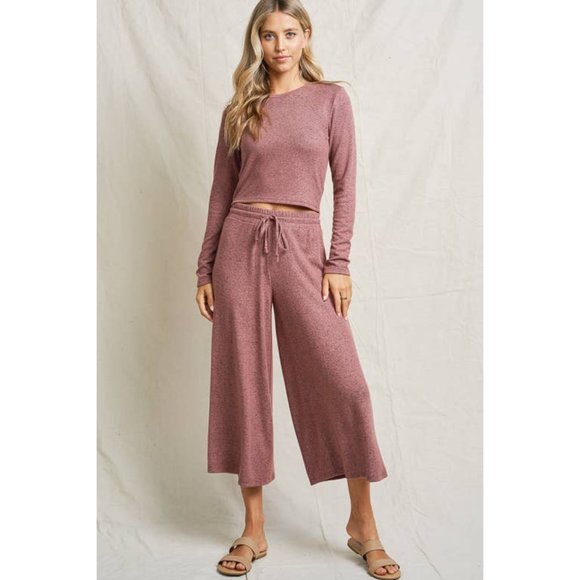 Ultra-Soft Two Piece Lounge Set by Maronie  Mauve NWOT - Picture 2 of 6